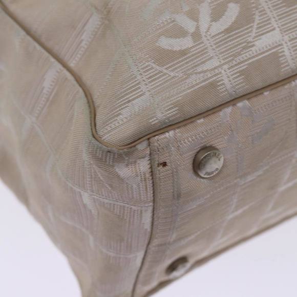 CHANEL New Travel Line Tote Bag Nylon Beige CC Auth th4946 - Picture 15 of 16